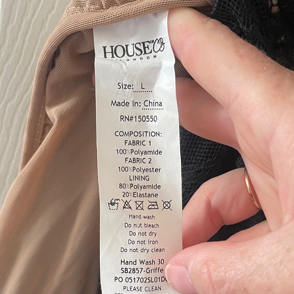 HOUSE of CB Griffe Black Lace Super Plunge Maxi Dress Sheer Black Dark Fairy - Picture 10 of 11